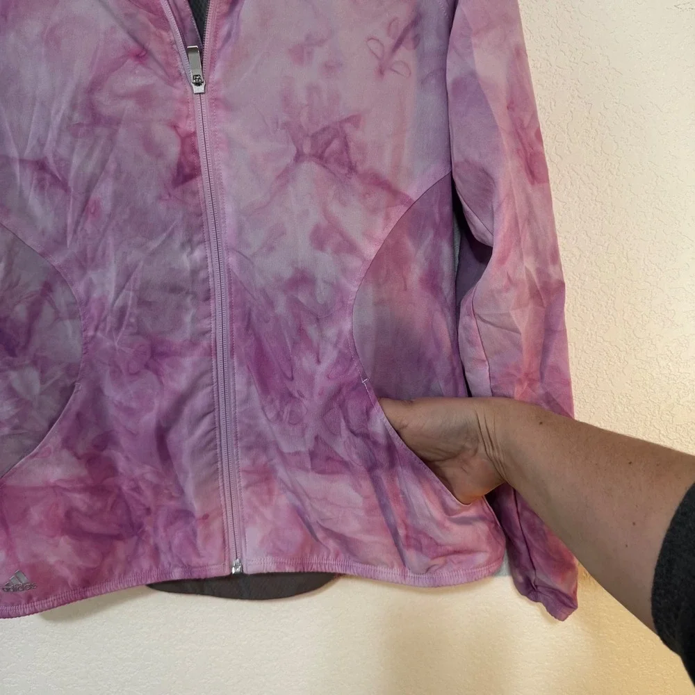 Adidas Women's‎ Size Small Athletic Windbreaker Jacket Pink Purple Lightweight